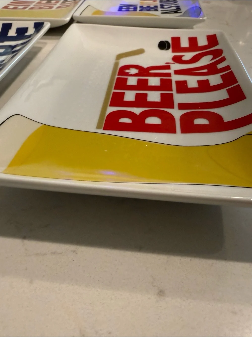 CRATE & BARREL set of 6 Beer Platters
